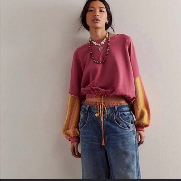 We The Free Tops - We The Free Pink and Orange Sweatshirt